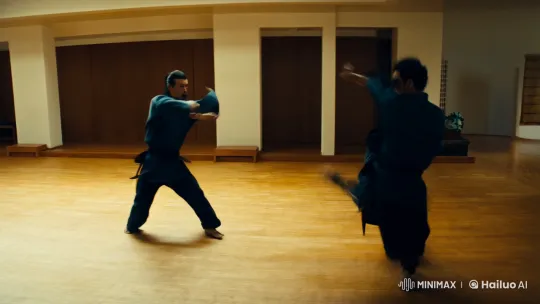 Martial Artist Showcases Skill in Traditional Dojo Setting – AI Generated Video | Hailuo AI
