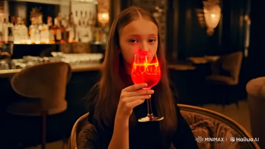 Mysterious Russian Girl in Elegant Bar Setting – AI Generated Video | Hailuo AI