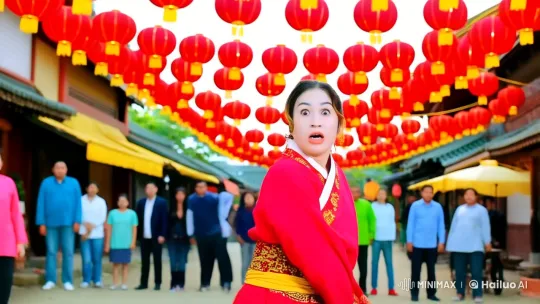 Woman Fights with Agility in Bustling Marketplace – AI Generated Video | Hailuo AI