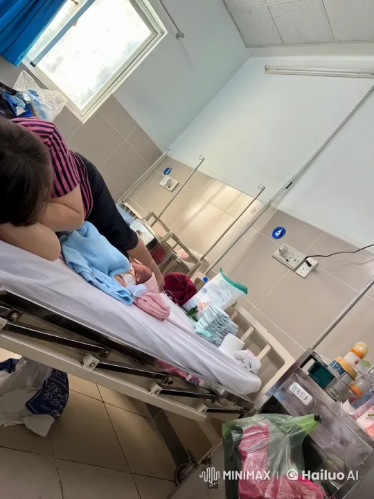 Mother and Newborn Engage in Playful Kung Fu in Hospital Room – AI Generated Video | Hailuo AI
