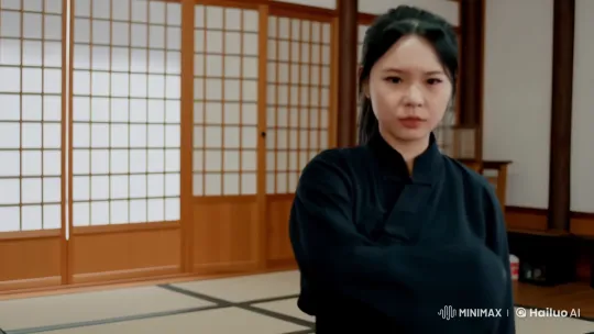 Martial Arts: Graceful Kungfu Demonstration in Traditional Dojo – AI Generated Video | Hailuo AI