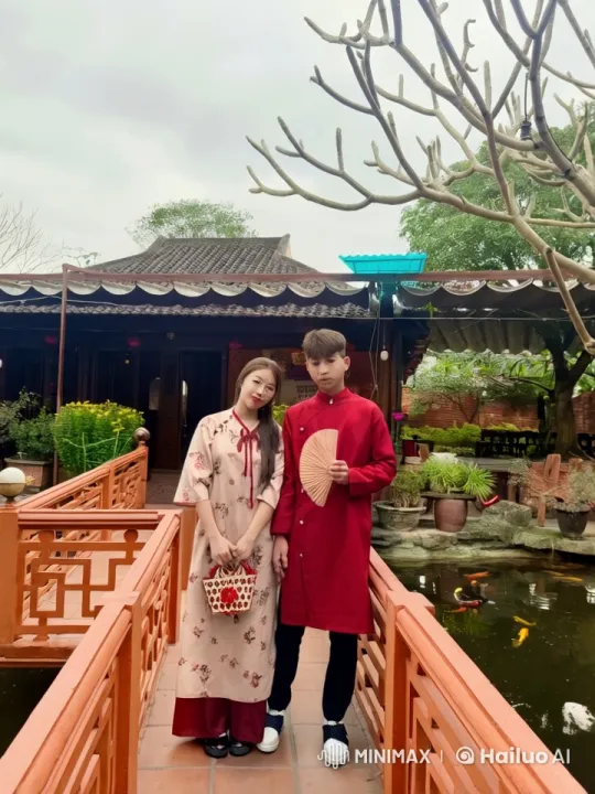 Traditional Kung Fu Display by Couple in Serene Garden – AI Generated Video | Hailuo AI