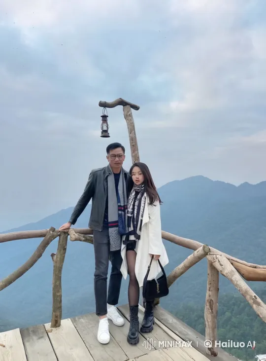Couple Performs Synchronized Kung Fu on Mountain Platform – AI Generated Video | Hailuo AI