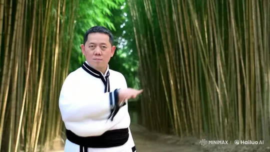 Master of Kung Fu Demonstrates Skill in Bamboo Forest – AI Generated Video | Hailuo AI