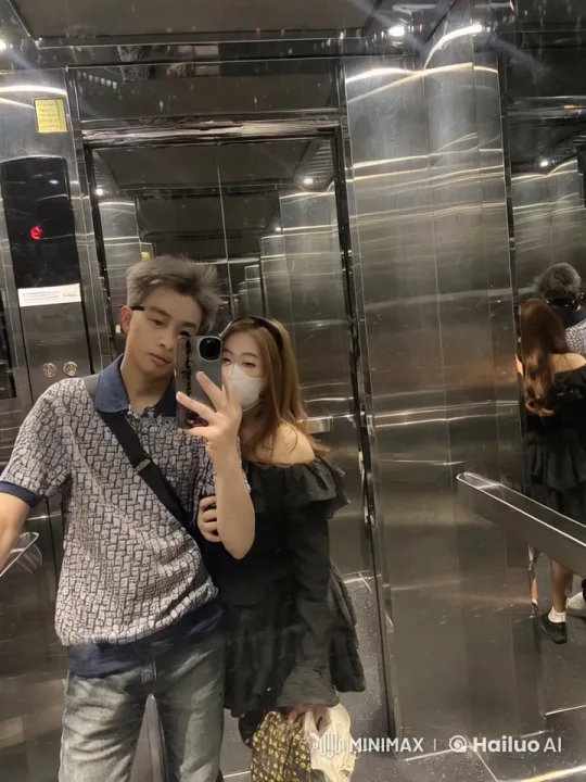Martial Arts Duo Showcase Skills in Reflective Elevator – AI Generated Video | Hailuo AI