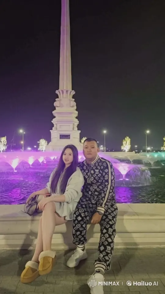 Martial Arts Display by Fountain with Vibrant Lights – AI Generated Video | Hailuo AI