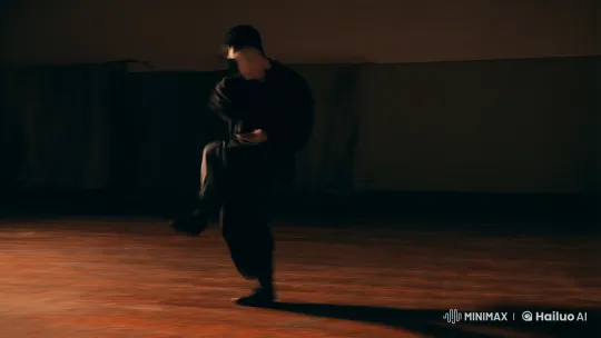 Martial Artist Performs Kung Fu in Soothing Dojo Setting – AI Generated Video | Hailuo AI