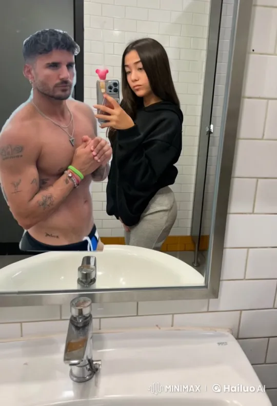Couple Shares Intimate Moment in Bathroom Selfie – AI Generated Video | Hailuo AI