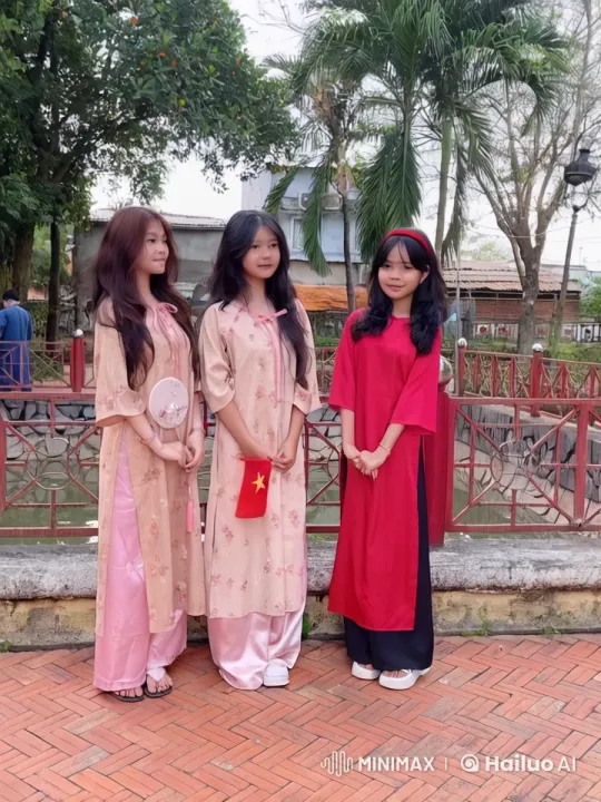 Traditional Attire Girls in Serene Outdoor Setting – AI Generated Video | Hailuo AI