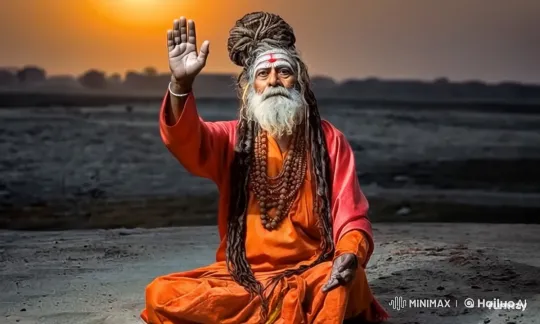 Serene Sunset Meditation with a Yogic Sage – AI Generated Video | Hailuo AI