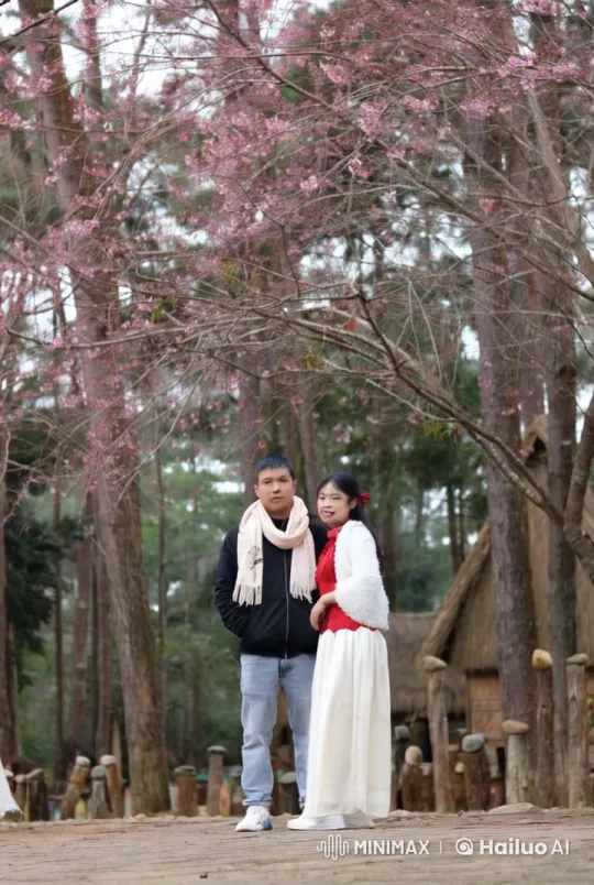 Couple Showcases Dynamic Kung Fu in Serene Park Setting – AI Generated Video | Hailuo AI