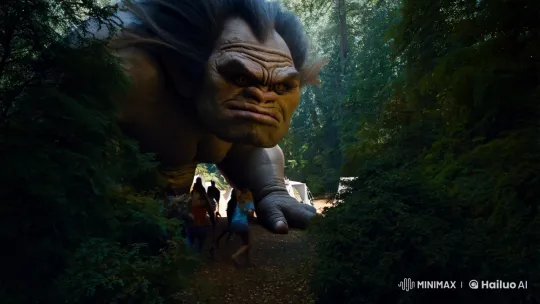 Troll Spies on Campers as Dragon Engages in Battle – AI Generated Video | Hailuo AI