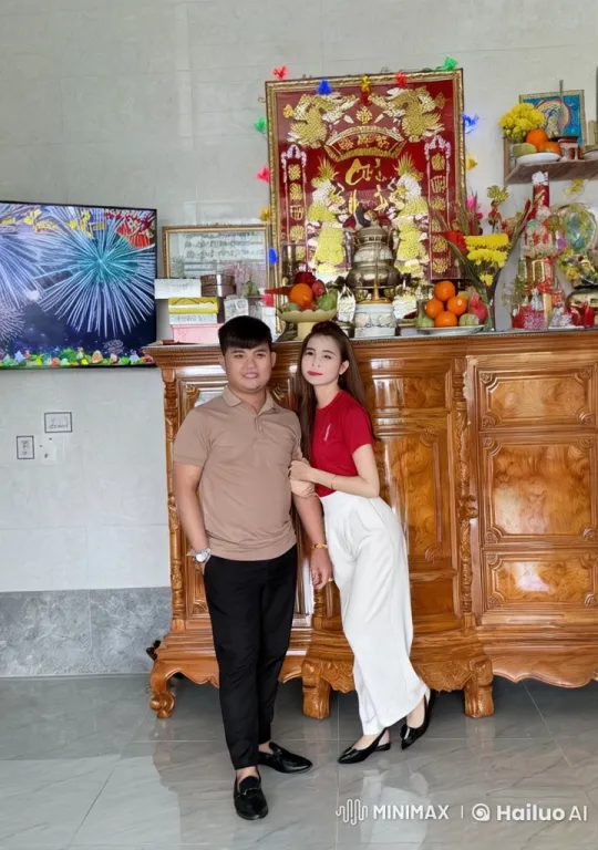 Festive Kungfu Fight in Front of Decorated Cabinet – AI Generated Video | Hailuo AI