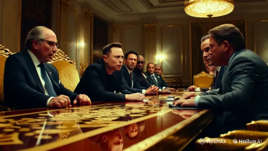 Billionaires in High-Stakes Meeting With Elon Musk – AI Generated Video | Hailuo AI
