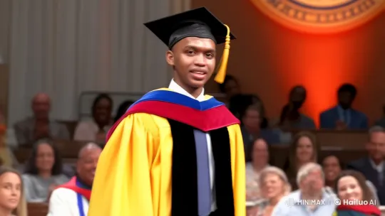 Graduation Ceremony: Young Man's Proud Moment – AI Generated Video | Hailuo AI
