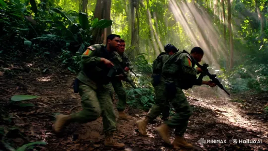 Army Mission in Lush Jungle: A Cinematic Journey – AI Generated Video | Hailuo AI