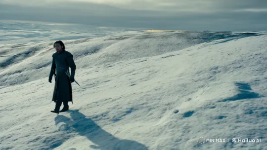 Jon Snow Stands Resolute in Icy North's Vast Wilderness – AI Generated Video | Hailuo AI