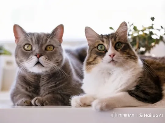 Cats Playfully Bat Around Toy Knife – AI Generated Video | Hailuo AI