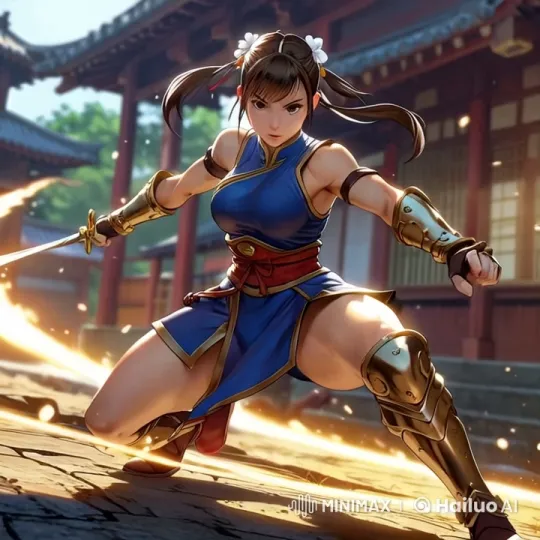 Female Warrior in Traditional Battle Stance – AI Generated Video | Hailuo AI