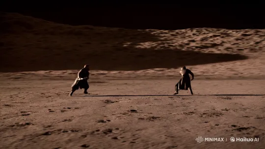 Epic Combat in Moon-like Landscape – AI Generated Video | Hailuo AI