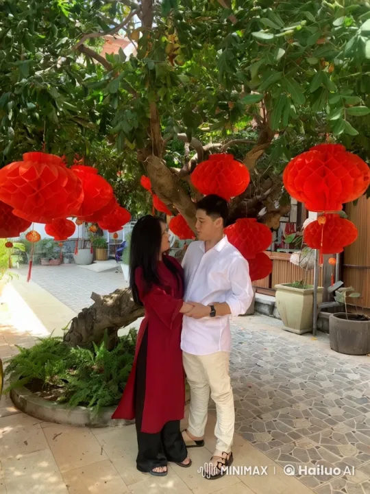 Couple Showcases Martial Arts in Festive Garden Setting – AI Generated Video | Hailuo AI