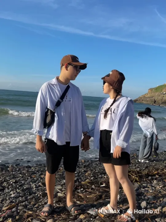 Couple Performs Kungfu on Pebbled Beach – AI Generated Video | Hailuo AI