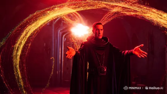 Warlock Conjures Enchanting Spell in Mysterious Chamber – AI Generated Video | Hailuo AI