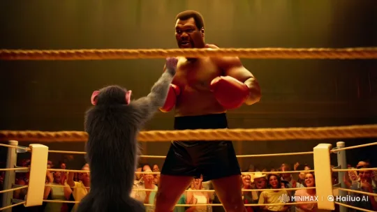 Mike Tyson Fights a Monkey in Surreal Boxing Ring – AI Generated Video | Hailuo AI