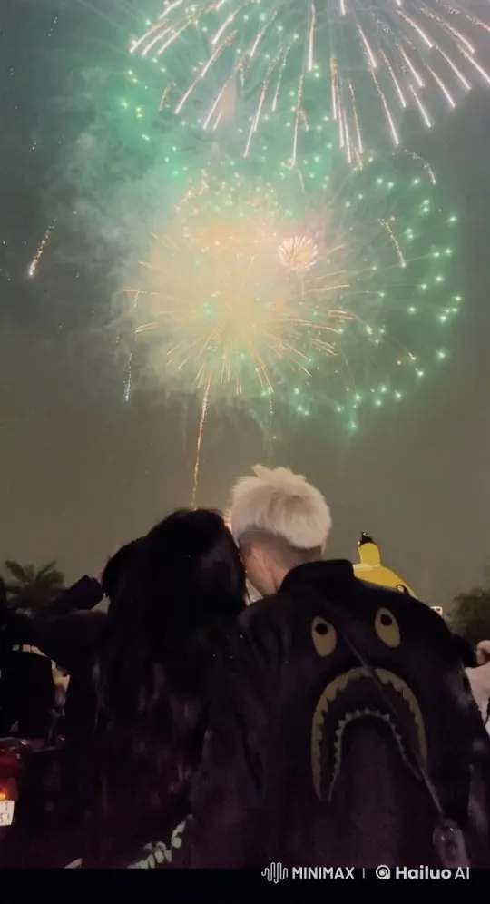 Martial Arts Display Amidst Fireworks Sky – AI Generated Video | Hailuo AI