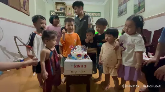 Children Celebrate with Kung Fu Show at Birthday Party – AI Generated Video | Hailuo AI