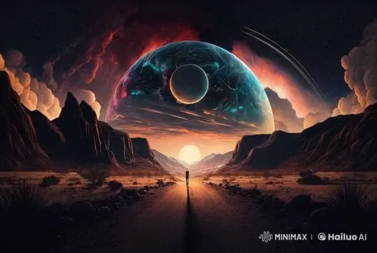 Surreal Journey Beneath Celestial Wonders – AI Generated Video | Hailuo AI