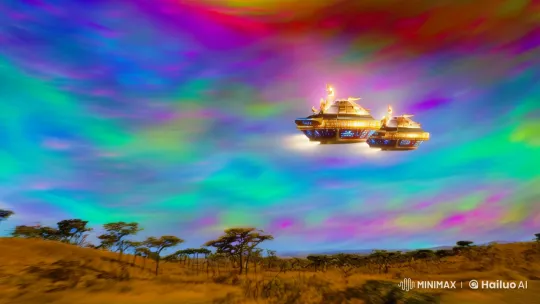 Sumerian Gods' Majestic Descent in Cosmic Ballet – AI Generated Video | Hailuo AI