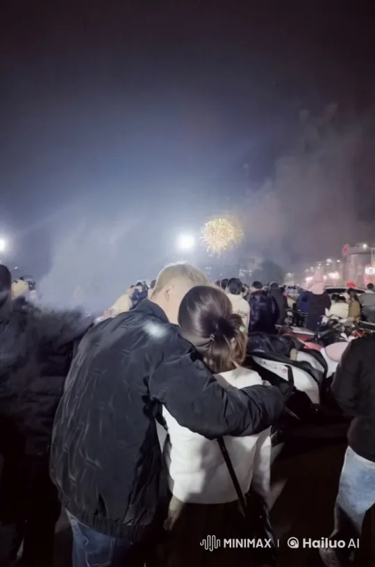 Couple Defends Self with Martial Arts in Crowded Fireworks Scene – AI Generated Video | Hailuo AI