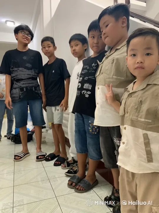 Boys Practice Kung Fu in Hallway with Friendship and Fun – AI Generated Video | Hailuo AI