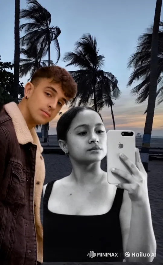 Couple Enjoying Beach Sunset Selfie – AI Generated Video | Hailuo AI
