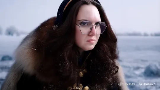 Warrior Woman in Russian Army Uniform on Snowy Battlefield – AI Generated Video | Hailuo AI