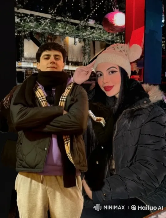 Winter Romance: Couple's Festive Kiss – AI Generated Video | Hailuo AI