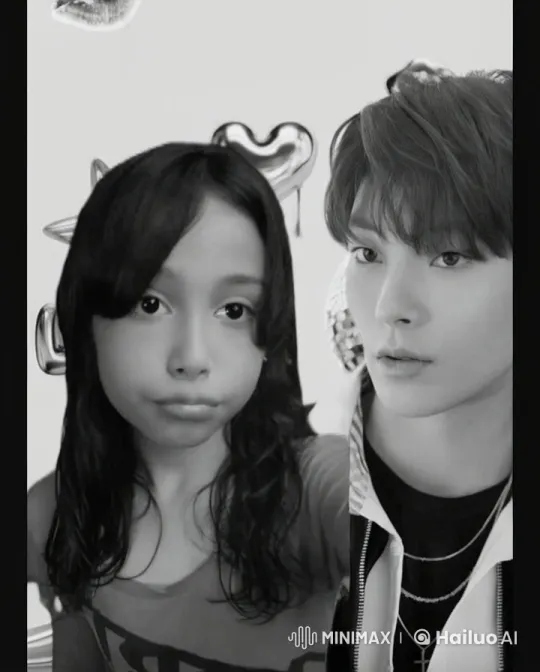 Black-and-White First Kiss with Heart and Star Decor – AI Generated Video | Hailuo AI