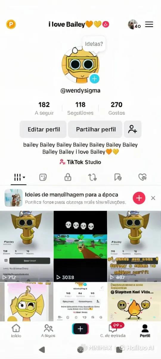 Wendy Sigma's Animated TikTok Profile Celebrates Bailey Character – AI Generated Video | Hailuo AI