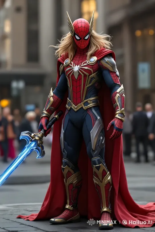 Dynamic Norse-Inspired Spider-Man Standoff in Urban Setting – AI Generated Video | Hailuo AI