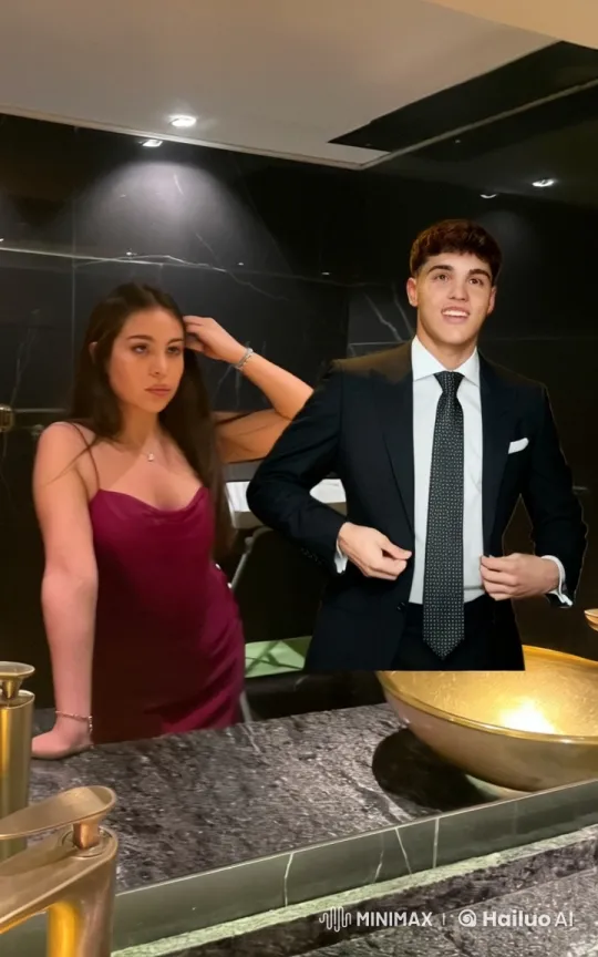 Couple Sharing Intimate Moment in Elegant Bathroom – AI Generated Video | Hailuo AI