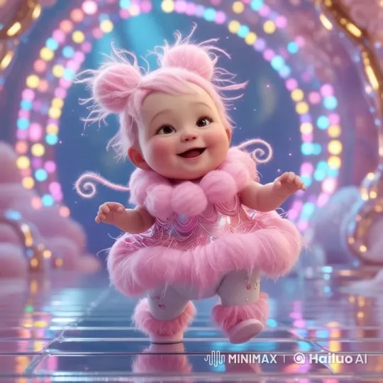 Whimsical Baby Prances on Magical Runway in Live2D Animation – AI Generated Video | Hailuo AI