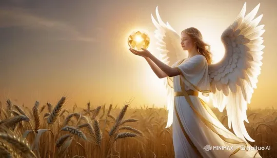 Angel of Hope in Golden Wheatfield at Sunset – AI Generated Video | Hailuo AI
