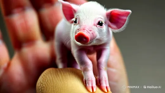 Hyper-Realistic Close-Up of a Tiny Piglet on a Thumb – AI Generated Video | Hailuo AI