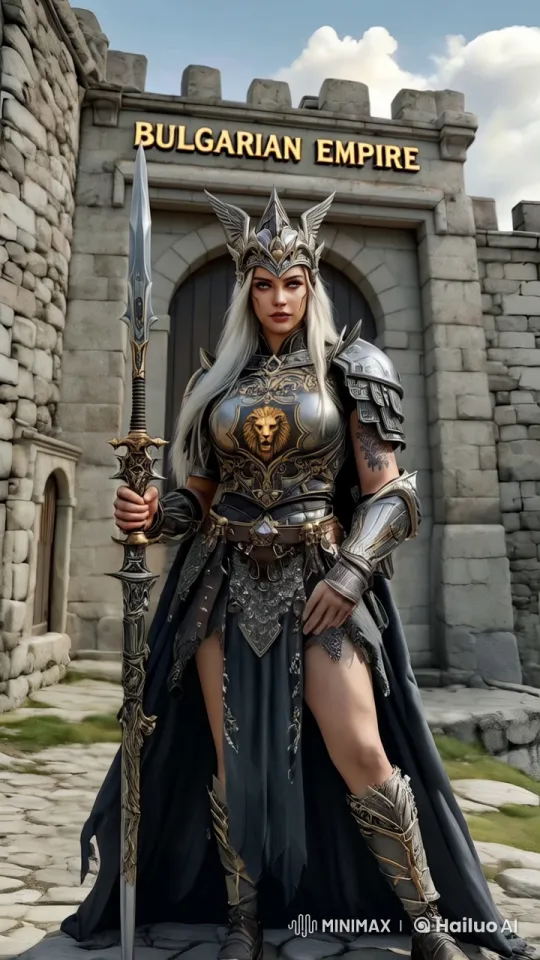 Live2D Animated Warrior at the Bulgarian Empire Gateway – AI Generated Video | Hailuo AI