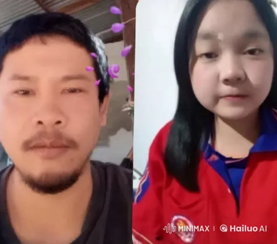 Dual Portrait with Animated Floral and Fabric Effects – AI Generated Video | Hailuo AI