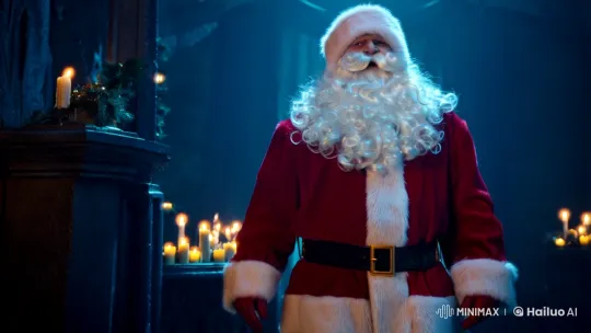 Evil Santa Transformation: Revealing a Young Lady's Identity – AI Generated Video | Hailuo AI