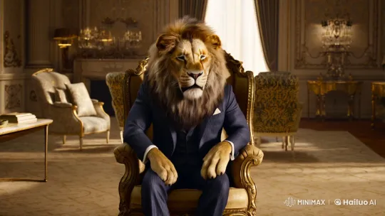 Regal Lion in Luxury Living Room Scene – AI Generated Video | Hailuo AI