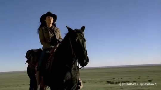 Asian Woman on Horseback: A Cinematic Journey Through Vast Landscapes – AI Generated Video | Hailuo AI