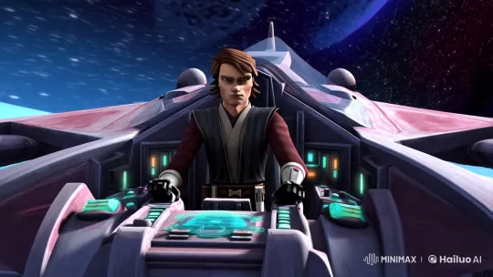 Anakin Skywalker Pilots Clone Wars-Era Ship in Space – AI Generated Video | Hailuo AI